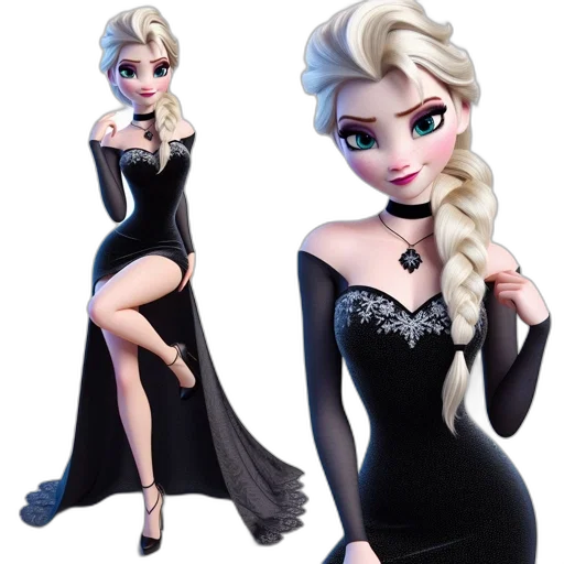 dress, concept art, cartoon, 3d render, fantasy art, illustrated, female, character transparent PNG cut-out
