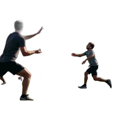 3d render, concept art, group, people, playing, game, frisbee, field transparent PNG cut-out