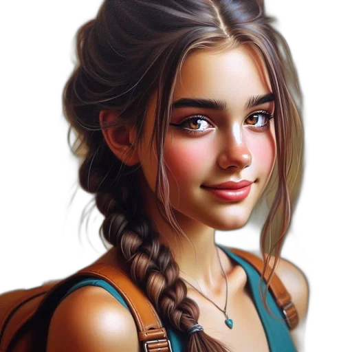 face, jewelry, hair, fantasy art, photorealistic, oil painting, concept art, blue transparent PNG cut-out