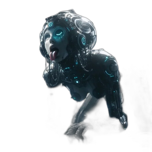 creature, animal, robot, mask, concept art, 3d render, cyberpunk, fantasy art transparent PNG cut-out