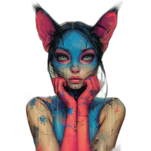 mask, creature, animal, face, fantasy art, concept art, photorealistic, watercolor transparent PNG cut-out