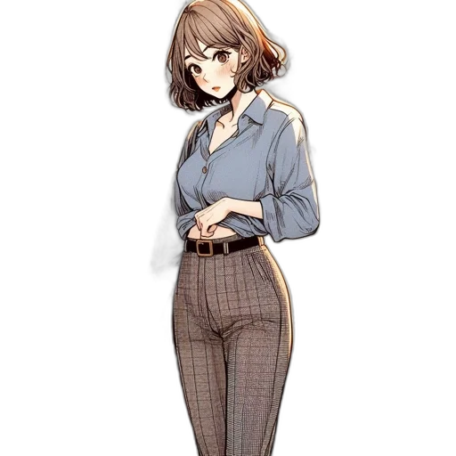 dress, staff, jacket, shoes, concept art, pixel art, watercolor, anime transparent PNG cut-out