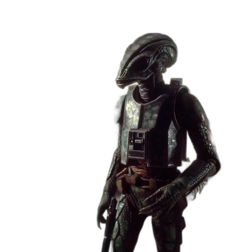 robot, creature, staff, animal, concept art, 3d render, outer space, sci-fi transparent PNG cut-out