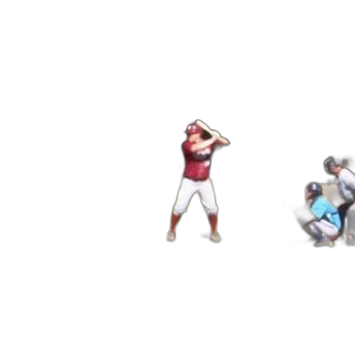 pixel art, concept art, baseball, player, red, uniform, bat transparent PNG cut-out