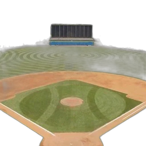 concept art, 3d render, photorealistic, fog, baseball, field, city, skyline transparent PNG cut-out