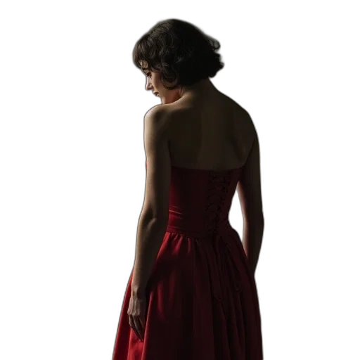 dress, jewelry, crown, staff, photorealistic, concept art, 3d render, red transparent PNG cut-out