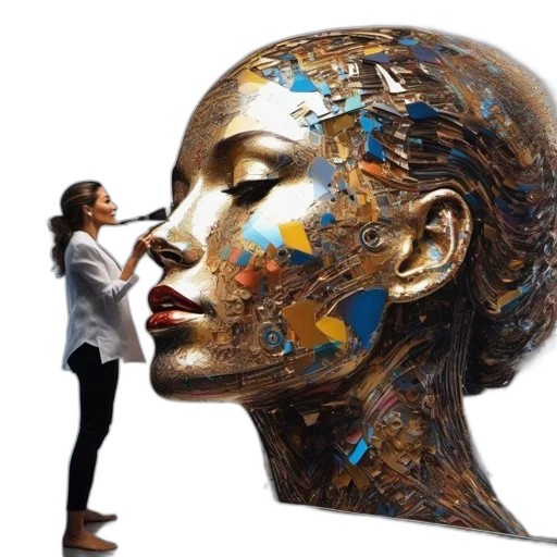 face, mask, jewelry, crown, photorealistic, concept art, oil painting, 3d render transparent PNG cut-out