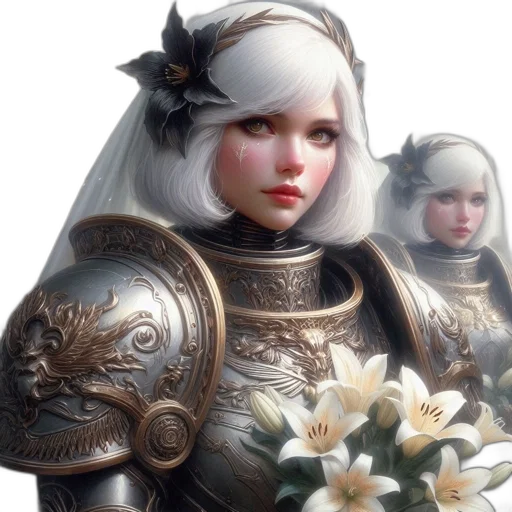 crown, face, robot, flower transparent PNG cut-out