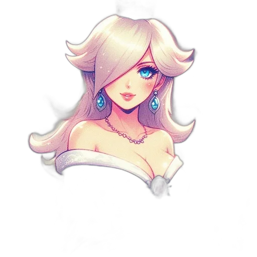 face, crown, jewelry, hair, watercolor, pixel art, anime, fantasy art transparent PNG cut-out