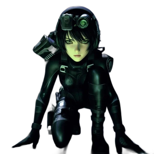 robot, face, mask, concept art, 3d render, comic book art, cyberpunk, green transparent PNG cut-out