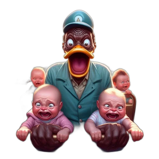 mask, concept art, pixel art, 3d render, photorealistic, animated, duck, figure transparent PNG cut-out