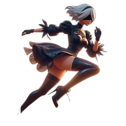 robot, dress, weapon, mask, concept art, fantasy art, comic book art, 3d render transparent PNG cut-out