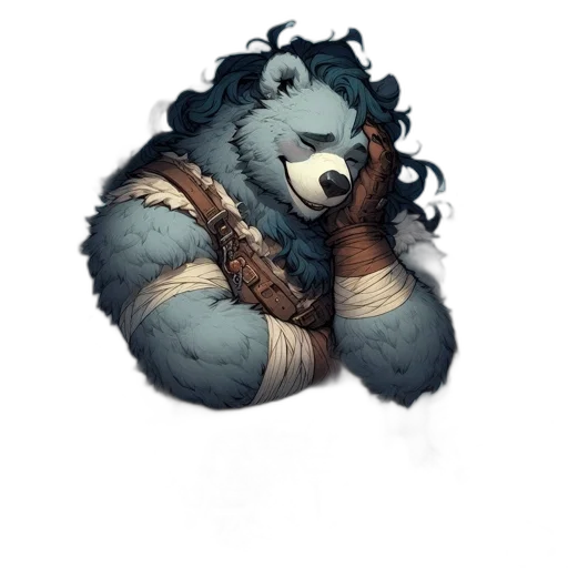 staff, animal, creature, fantasy art, concept art, pixel art, watercolor, blue transparent PNG cut-out