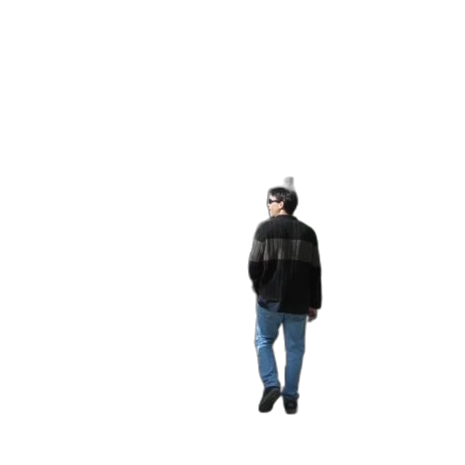 jacket, hat, staff, robot, 3d render, pixel art, concept art, photorealistic transparent PNG cut-out