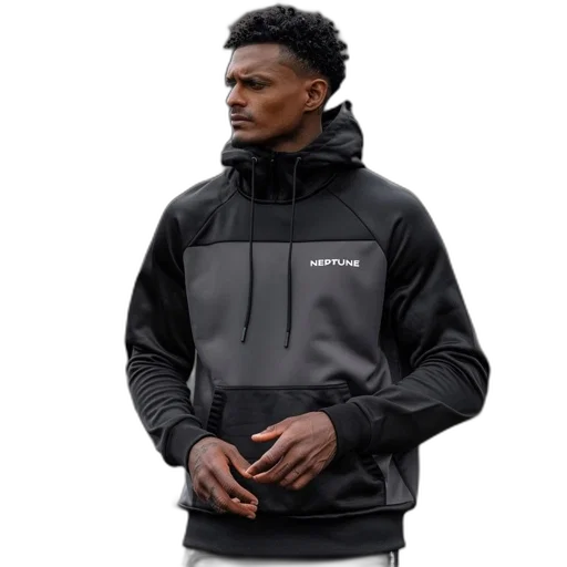 jacket, face, staff, 3d render, monochrome, dark, man, stands transparent PNG cut-out