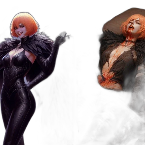 concept art, comic book art, fantasy art, photorealistic, dark, monochrome, two, portrayals transparent PNG cut-out