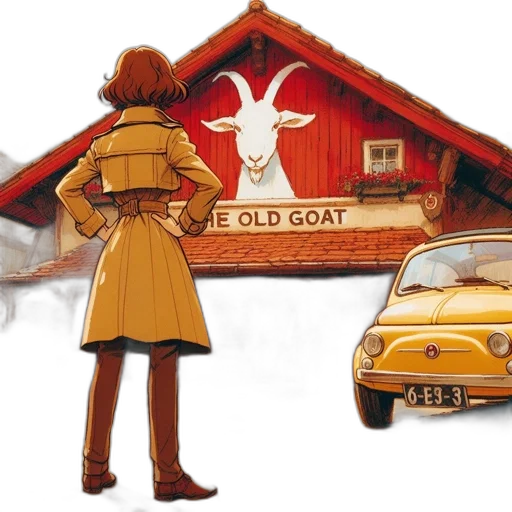car, dress, jacket, concept art, photorealistic, comic book art, watercolor, city street transparent PNG cut-out