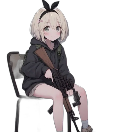 weapon, staff, jacket, animal, anime, cartoon, concept art, pixel art transparent PNG cut-out