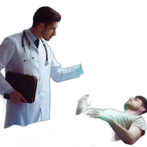 staff, concept art, 3d render, vaporwave, photorealistic, fog, modern, medical transparent PNG cut-out