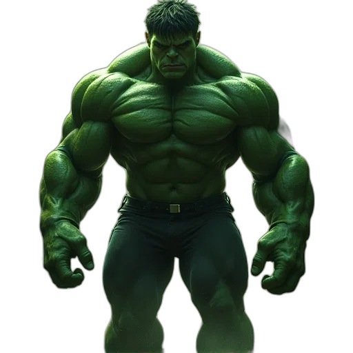 animal, 3d render, concept art, photorealistic, comic book art, green, incredible, hulk transparent PNG cut-out