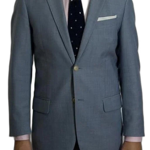 jacket, blue, earth tones, person, wearing, light, suit, navy transparent PNG cut-out