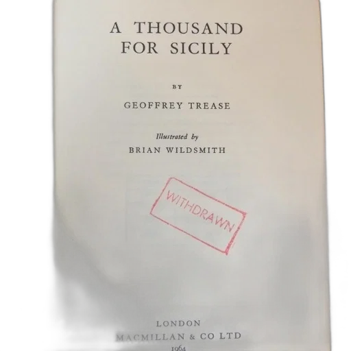 thousand, sicily, book, geoffrey, trease, red, withdrawn, stamp transparent PNG cut-out