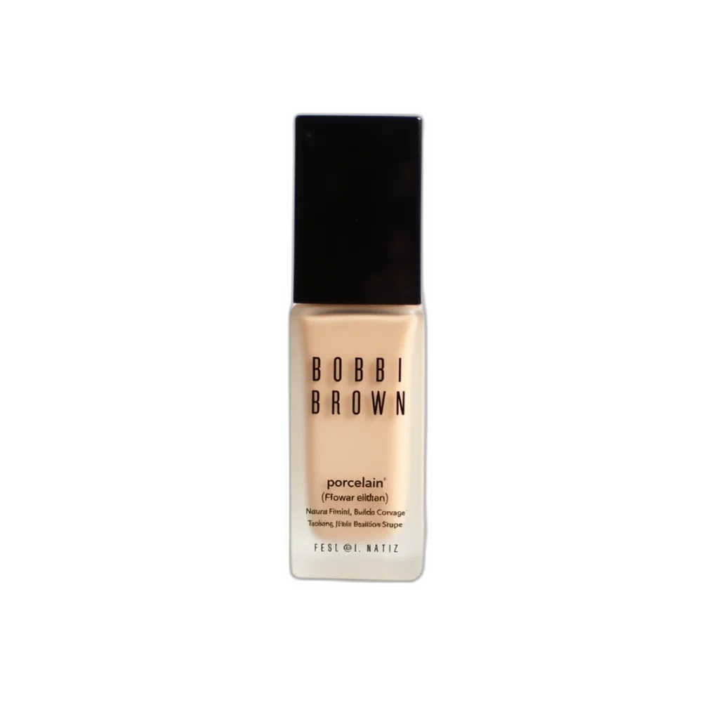 bottle, bobbi, brown, skin, foundation, porcelain, displayed, against transparent PNG cut-out