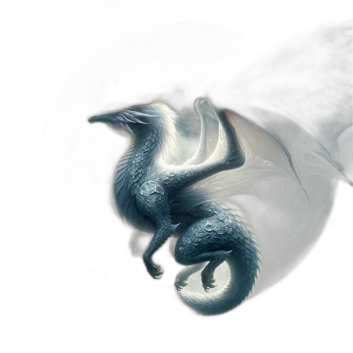 dragon, creature, animal, staff, fantasy art, concept art, 3d render, photorealistic transparent PNG cut-out