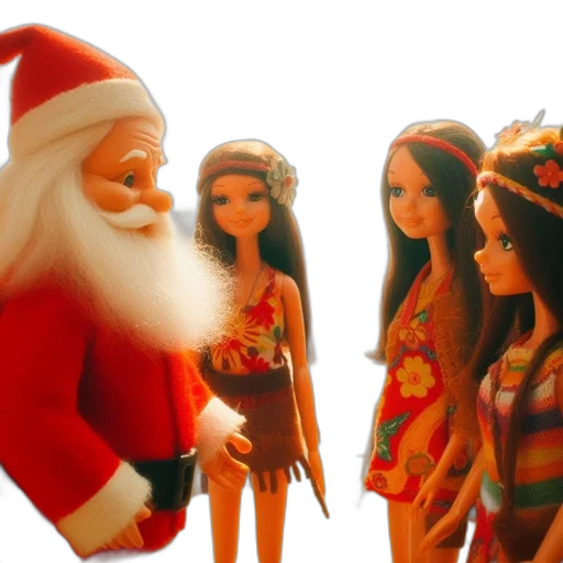 3d render, santa, claus, stands, sandy, beach, facing, three transparent PNG cut-out