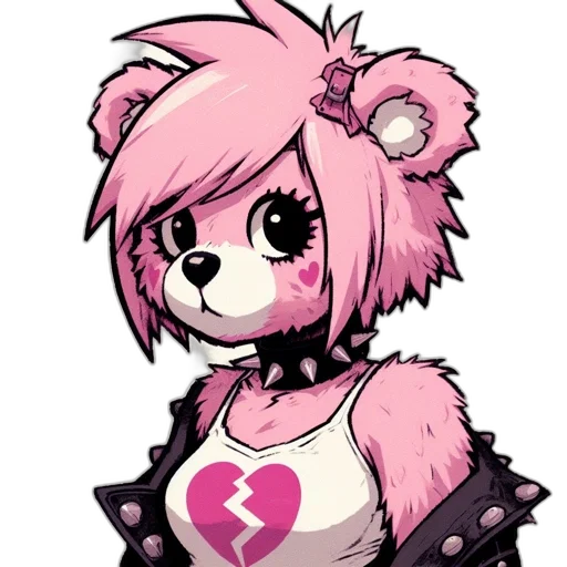 staff, animal, pixel art, cartoon, concept art, anime, anthropomorphic, bear-human transparent PNG cut-out