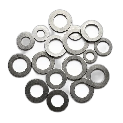 jewelry, collection, various, metal, washers, scattered, across, white transparent PNG cut-out