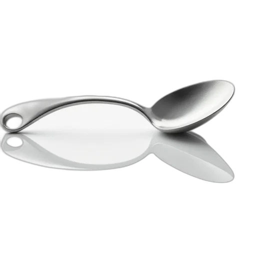 jewelry, food, weapon, sword, 3d render, silver, spoon, curved transparent PNG cut-out