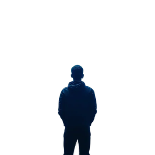 jacket, staff, face, robot, pixel art, concept art, 3d render, photorealistic transparent PNG cut-out