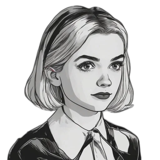 face, jacket, staff, comic book art, cartoon, concept art, pencil sketch, monochrome transparent PNG cut-out