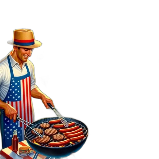 food, weapon, jacket, concept art, pixel art, comic book art, jovial, outdoor transparent PNG cut-out