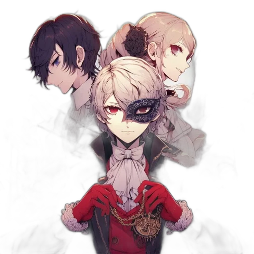 mask, staff, weapon, jacket, anime, pixel art, concept art, fantasy art transparent PNG cut-out
