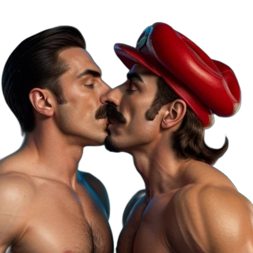 hat, photorealistic, two, men, romantic, pose, one, left transparent PNG cut-out