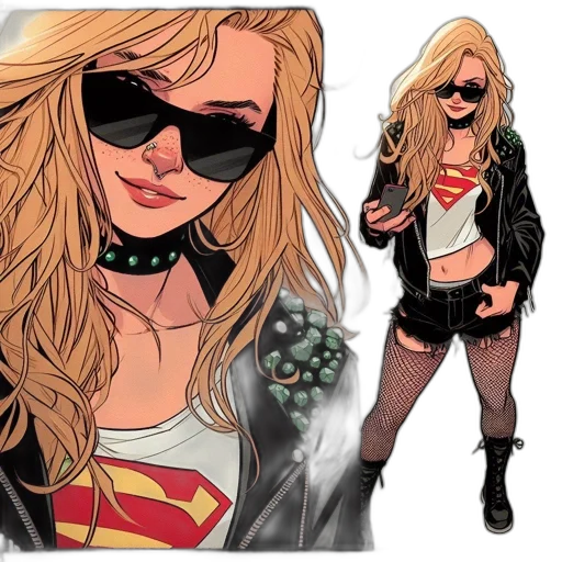 comic book art, cartoon, concept art, pixel art, illustrated, woman, dons, red transparent PNG cut-out