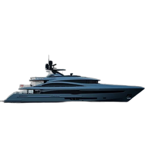 3d render, concept art, photorealistic, superyacht transparent PNG cut-out