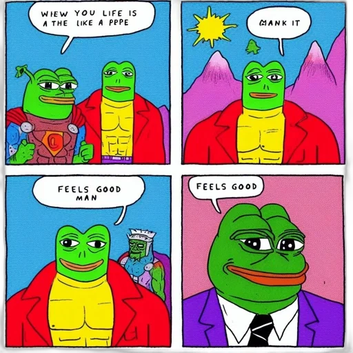jacket, robot, vaporwave, fire, 4-panel, comic, strip, pepe transparent PNG cut-out