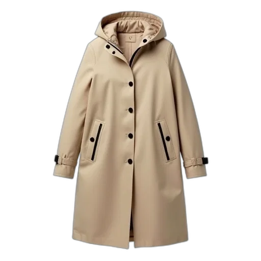 jacket, earth tones, beige, raincoat, zipper, buttons, featuring, collar transparent PNG cut-out