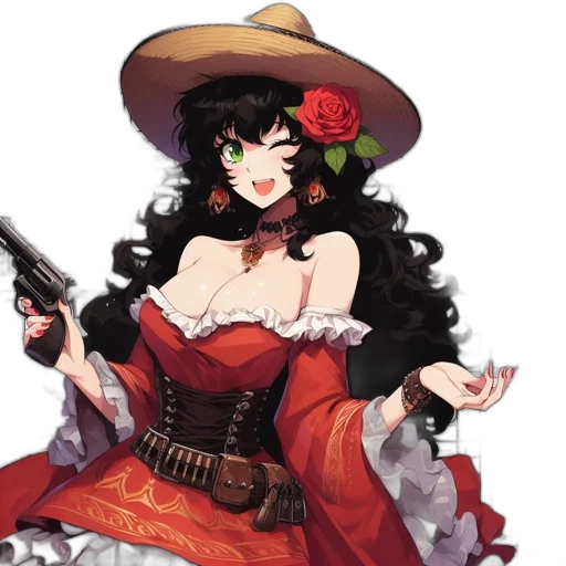 weapon, pixel art, concept art, fantasy art, anime, red, animated, woman transparent PNG cut-out