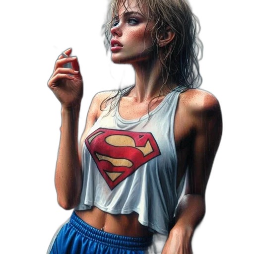 jewelry, face, comic book art, oil painting, photorealistic, concept art, neon, wet transparent PNG cut-out
