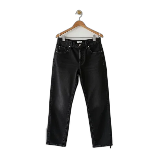 jacket, pair, black, jeans, hanging, white, door transparent PNG cut-out