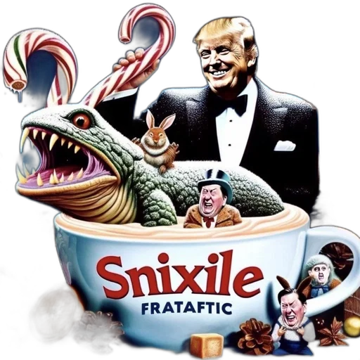 creature, fantasy, artwork, man, tuxedo, holds, candy, cane transparent PNG cut-out
