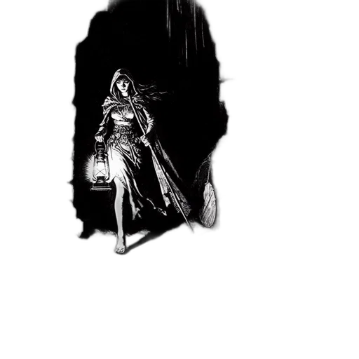dress, sword, weapon, crown, comic book art, concept art, fantasy art, pencil sketch transparent PNG cut-out