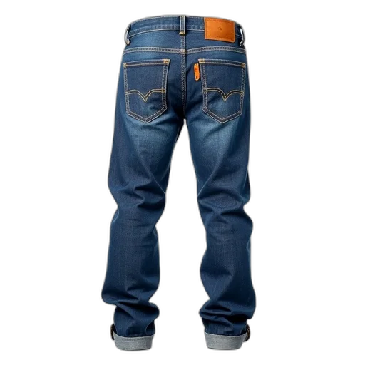 jacket, 3d render, photorealistic, pair, blue, jeans, brown, leather transparent PNG cut-out