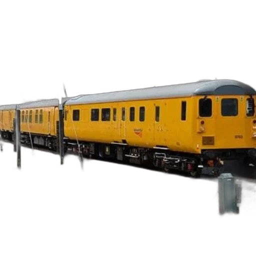 3d render, photorealistic, yellow, train, word, northern, parked, station transparent PNG cut-out