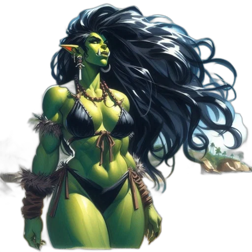 comic book art, concept art, fantasy art, pixel art, green, earth tones, elf, character transparent PNG cut-out