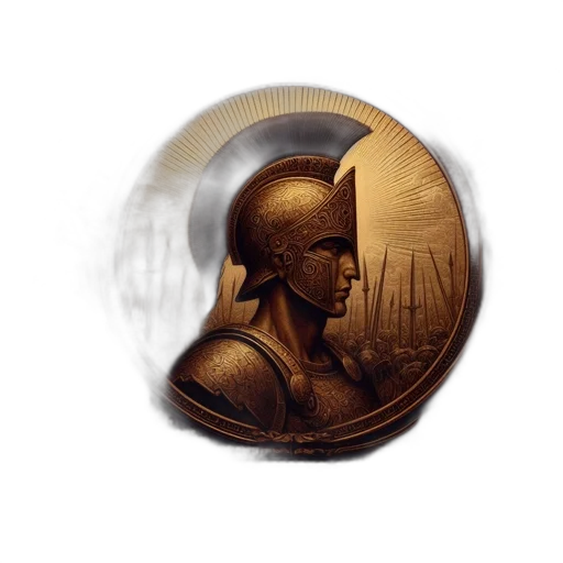 jewelry, imposing, figure, profiled, warrior, possibly, spartan, wears transparent PNG cut-out